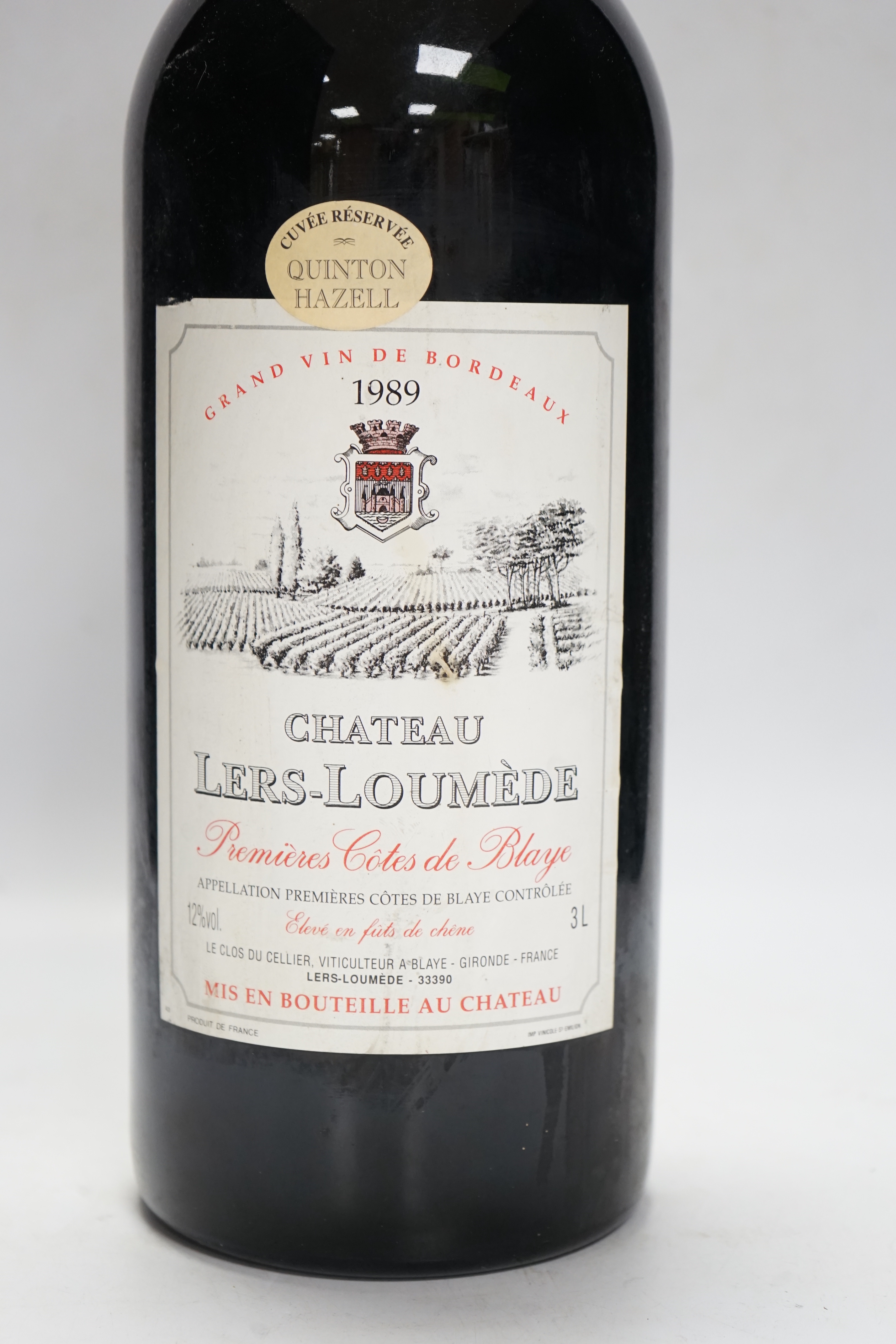 A double magnum of Chateau Lers-Loumede Cote de Blaye 1989